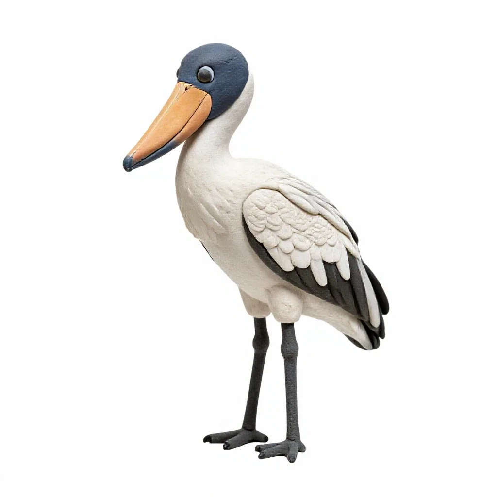 Shoebill stork isolated on a white background