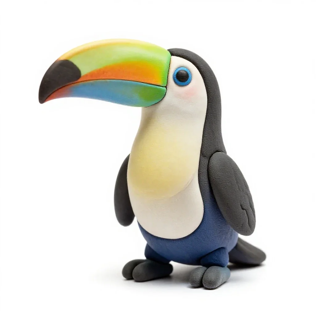 Toucan with an oversized bill isolated on a white background