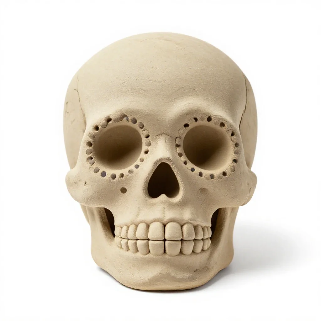 Day of the dead sugar skull isolated on a white background