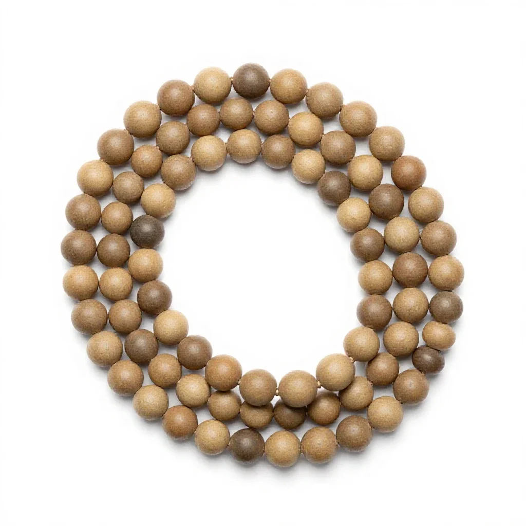 Prayer bead strand isolated on a white background