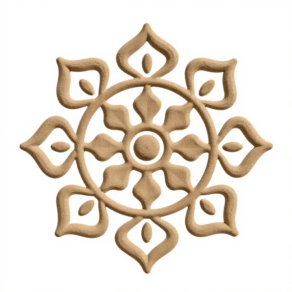 Rangoli stencil isolated on a white background