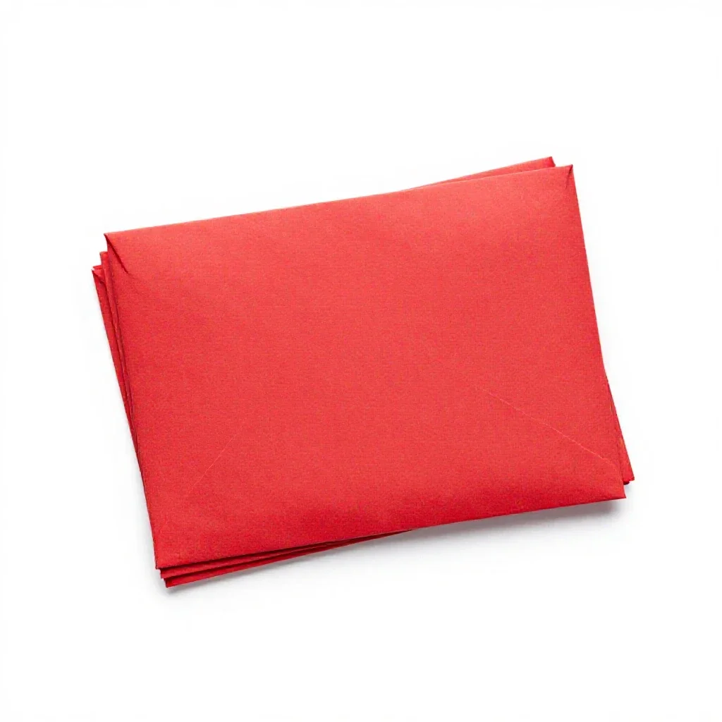 Red envelope stack isolated on a white background