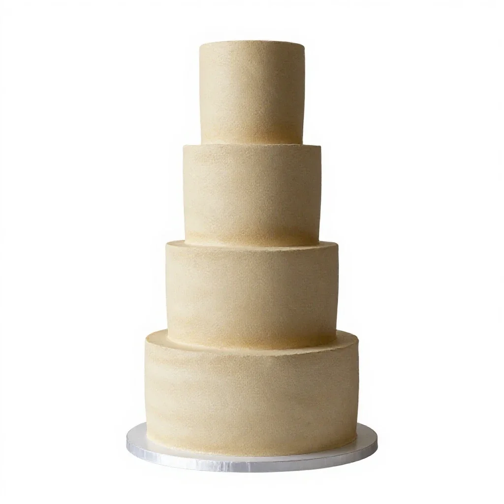 Tiered wedding cake isolated on a white background