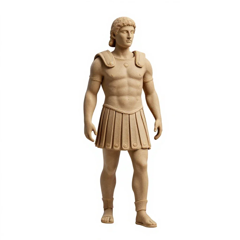 Greek hoplite isolated on a white background