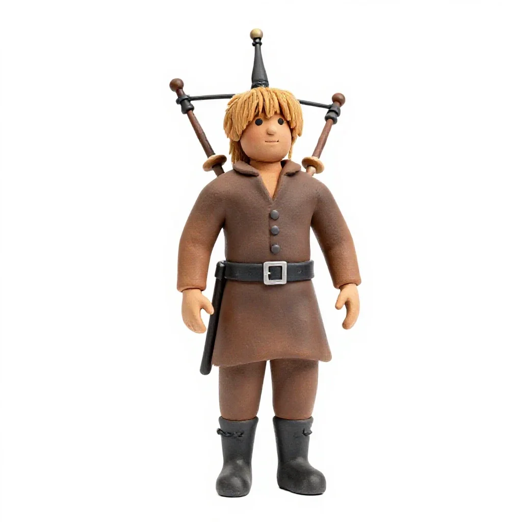 Highland piper isolated on a white background