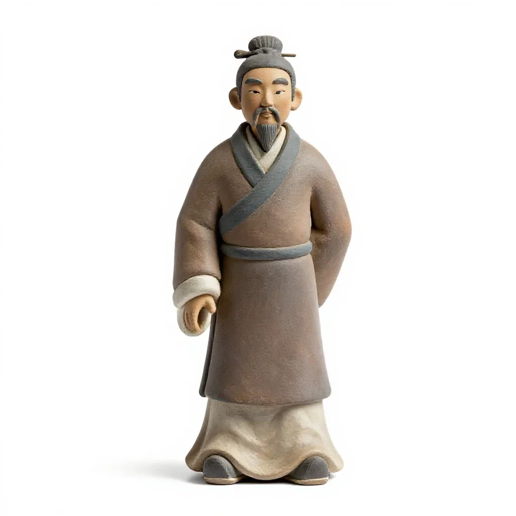Ming dynasty scholar isolated on a white background
