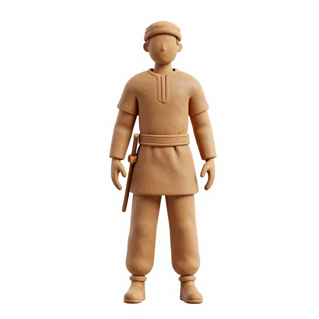 Persian archer isolated on a white background