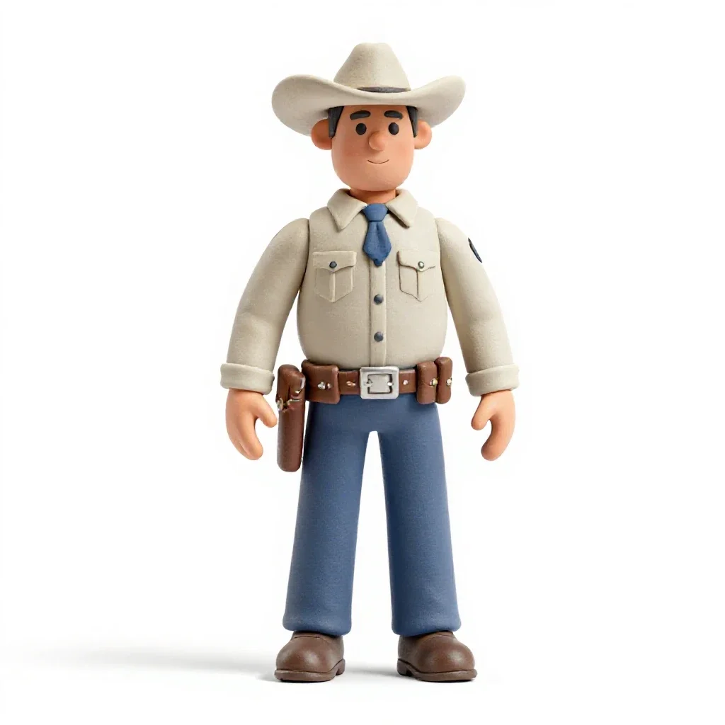 Wild West sheriff isolated on a white background