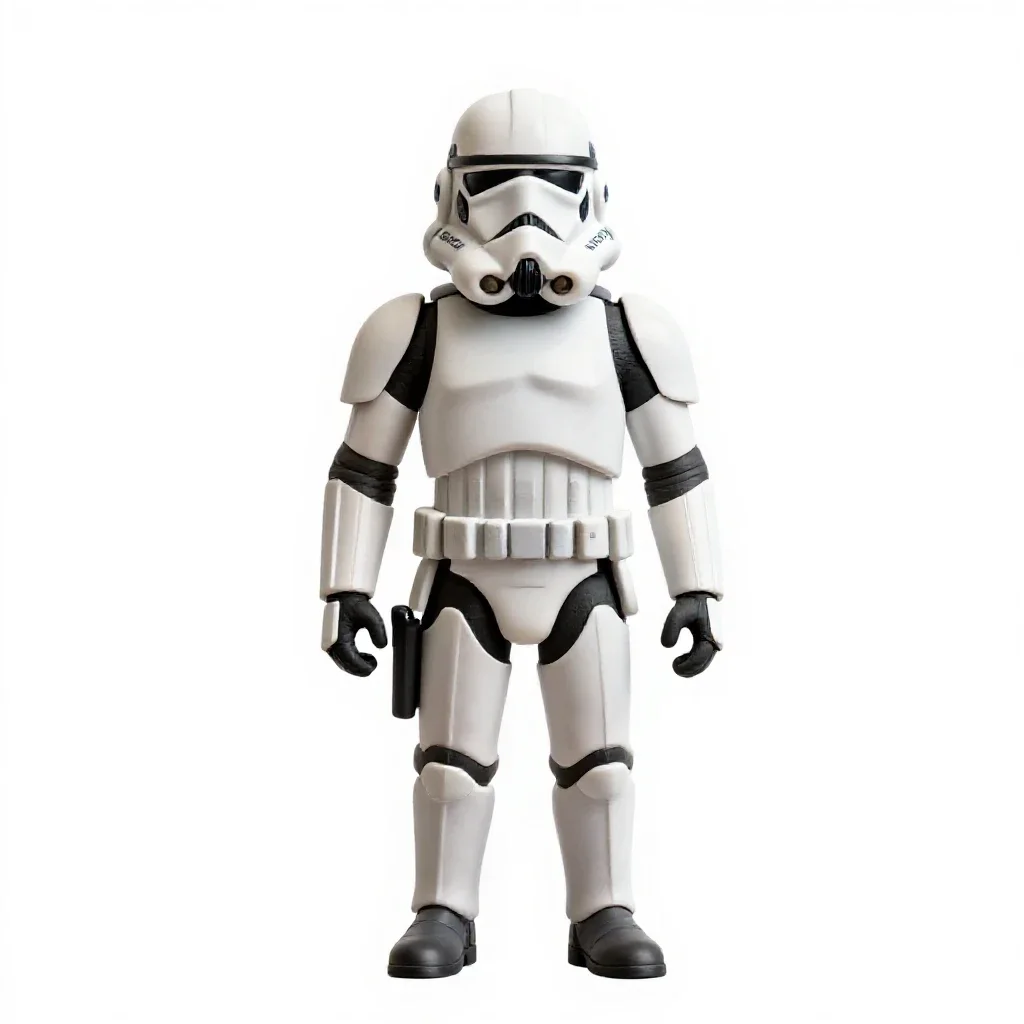 Clone trooper without a helmet isolated on a white background