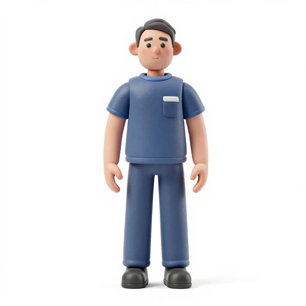 Cryosleep technician isolated on a white background