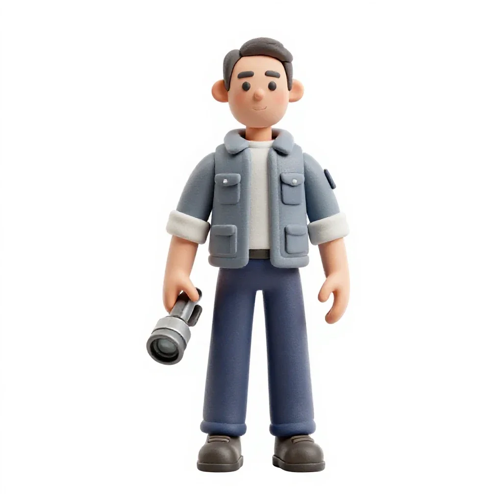 Deep space surveyor with a scanner isolated on a white background