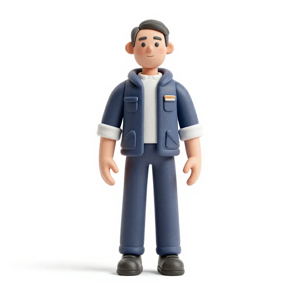 Generation ship archivist isolated on a white background