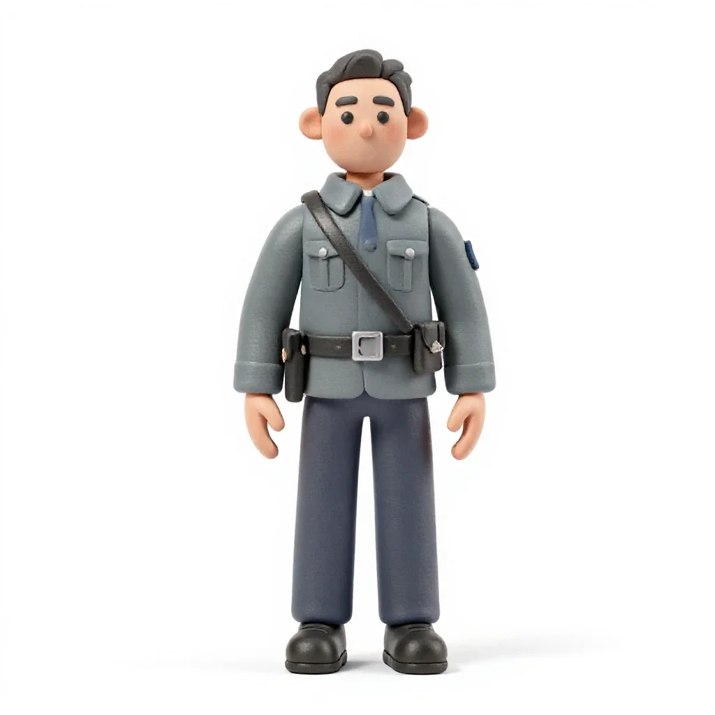 Station quartermaster isolated on a white background