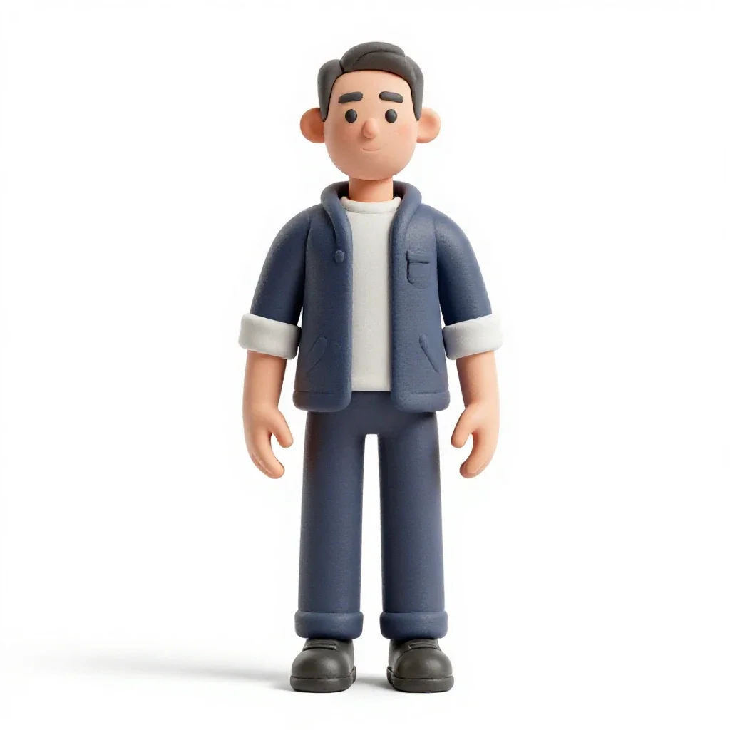 Synthetic companion with matte skin isolated on a white background