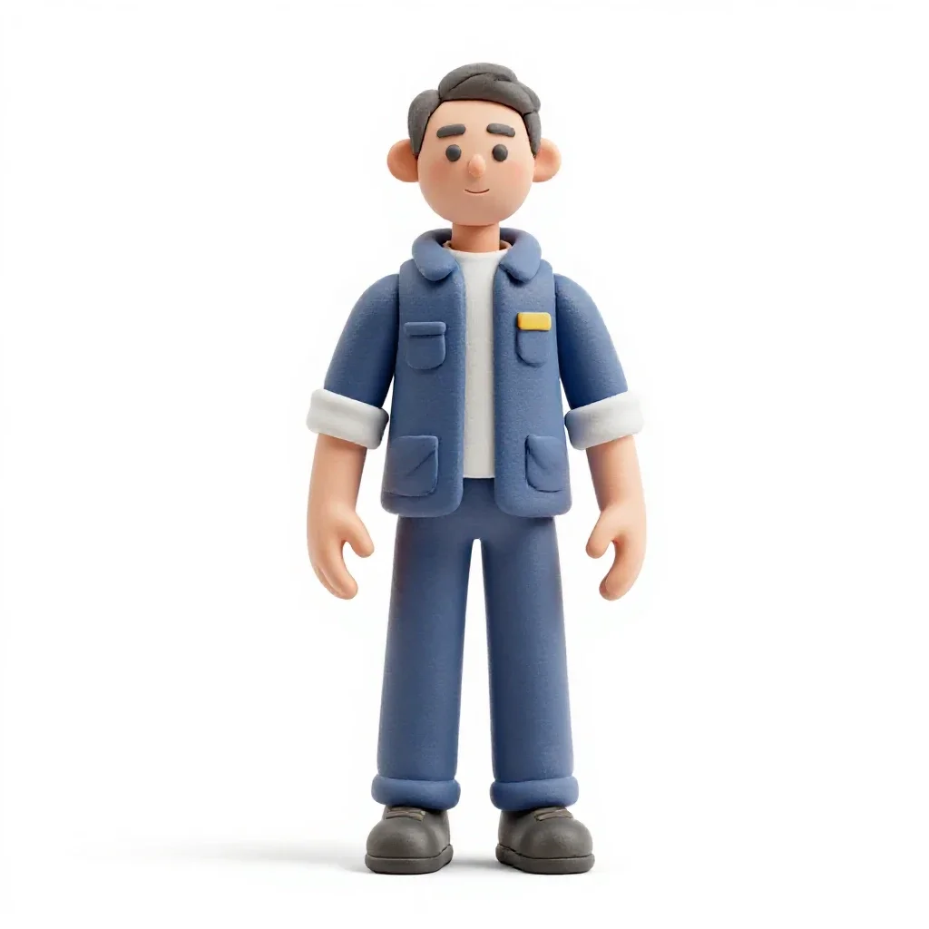 Terraforming botanist isolated on a white background