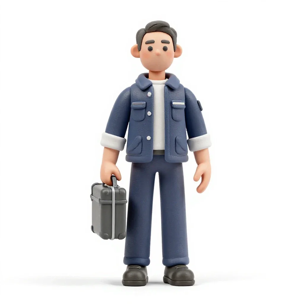 Time courier with a sealed case isolated on a white background