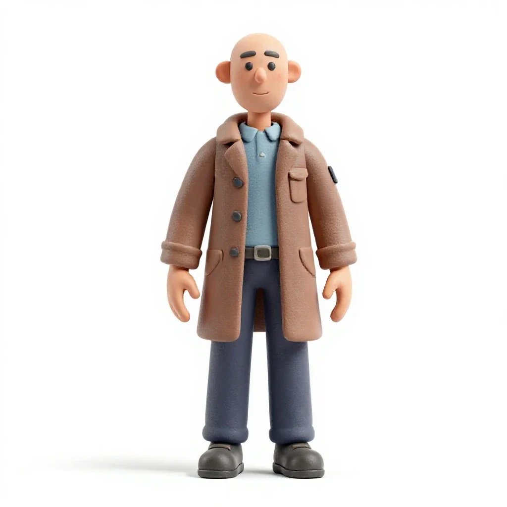 Xenoarchaeologist with a sample case isolated on a white background