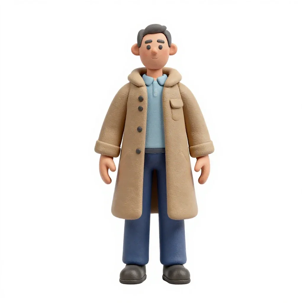 Off-world farmer in a sun cloak isolated on a white background