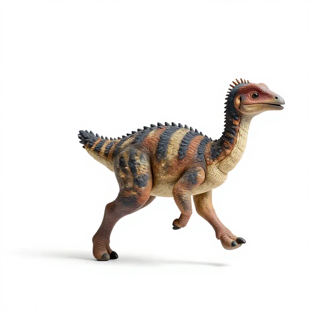 Gallimimus running isolated on a white background
