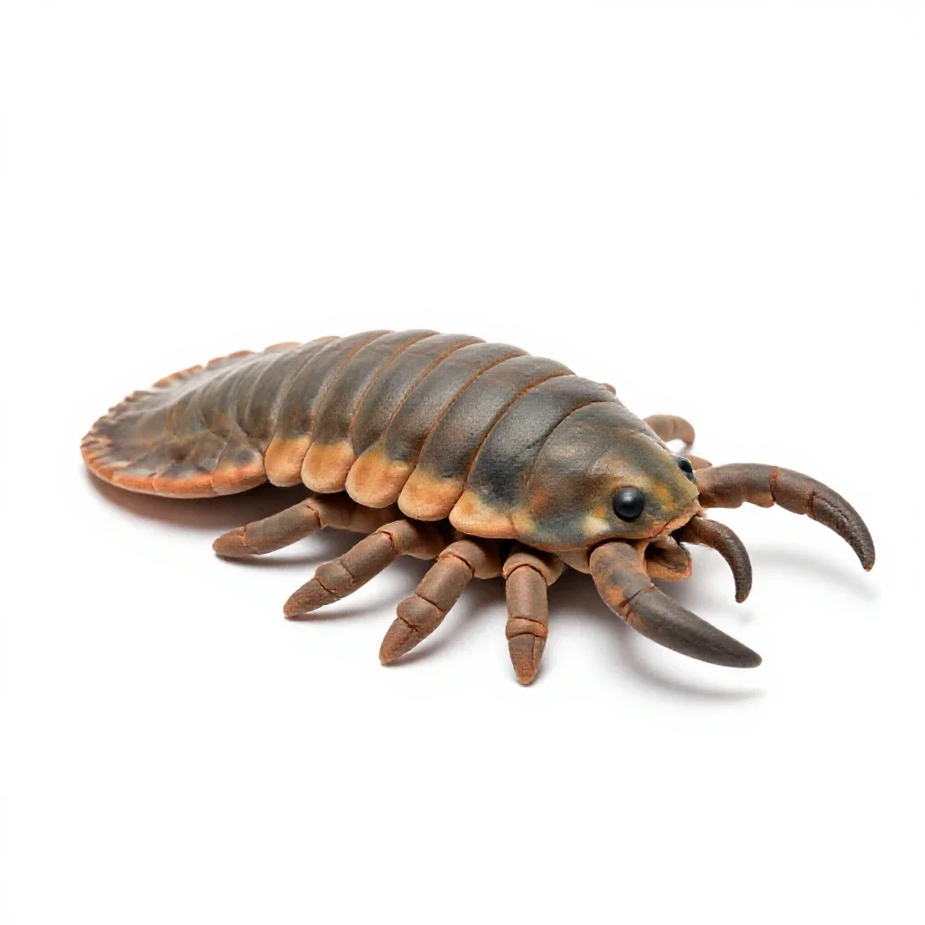 Trilobite on the seafloor isolated on a white background
