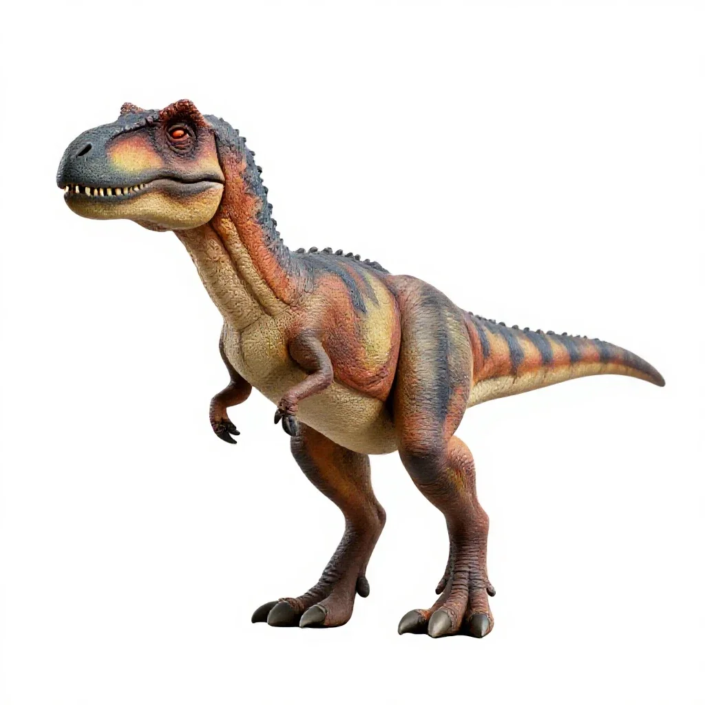 Velociraptor with feathers isolated on a white background