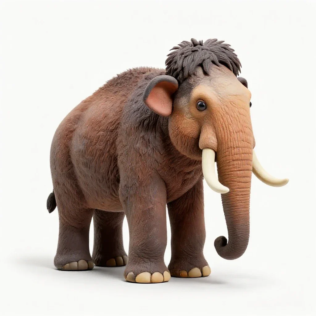 Woolly mammoth isolated on a white background