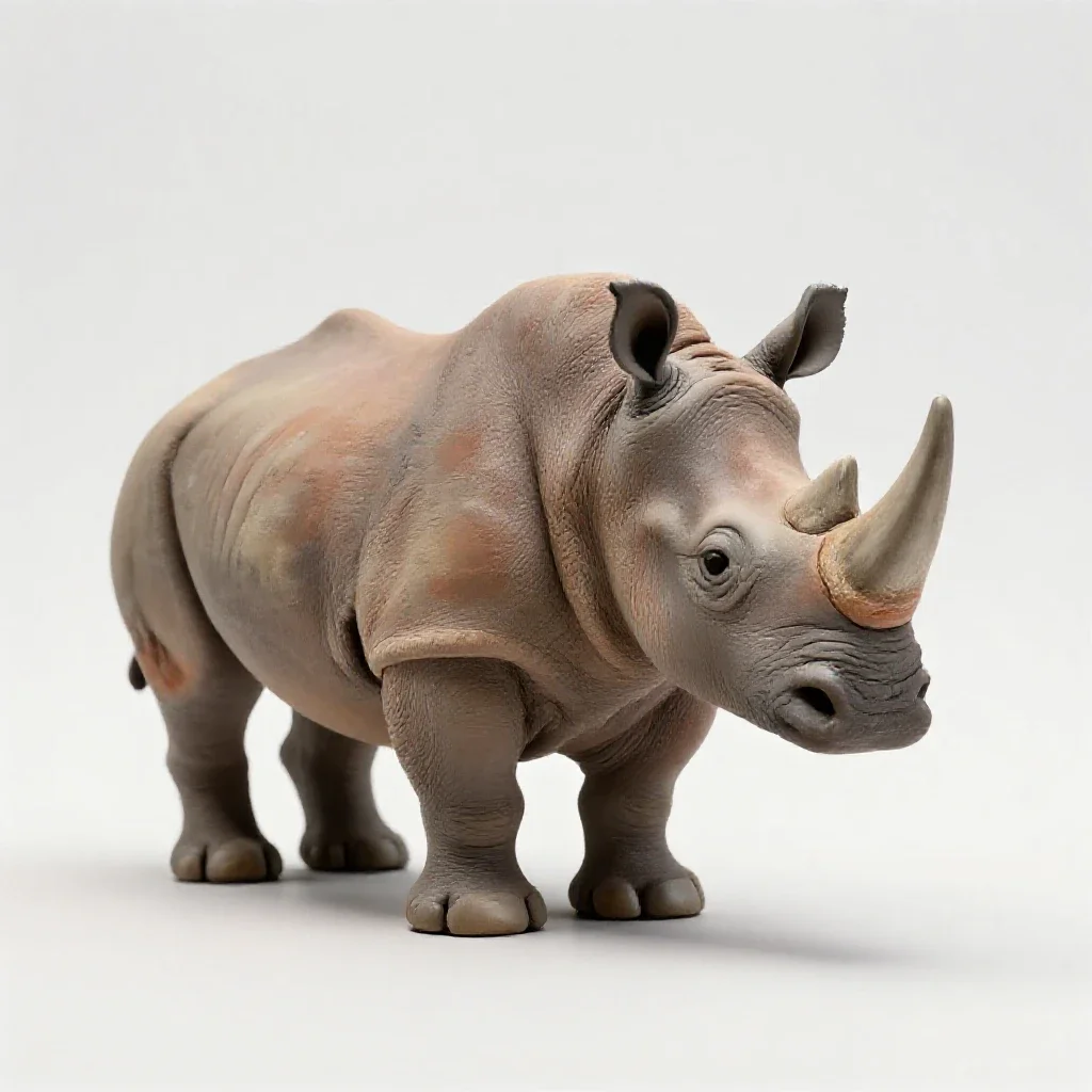 Woolly rhinoceros isolated on a white background