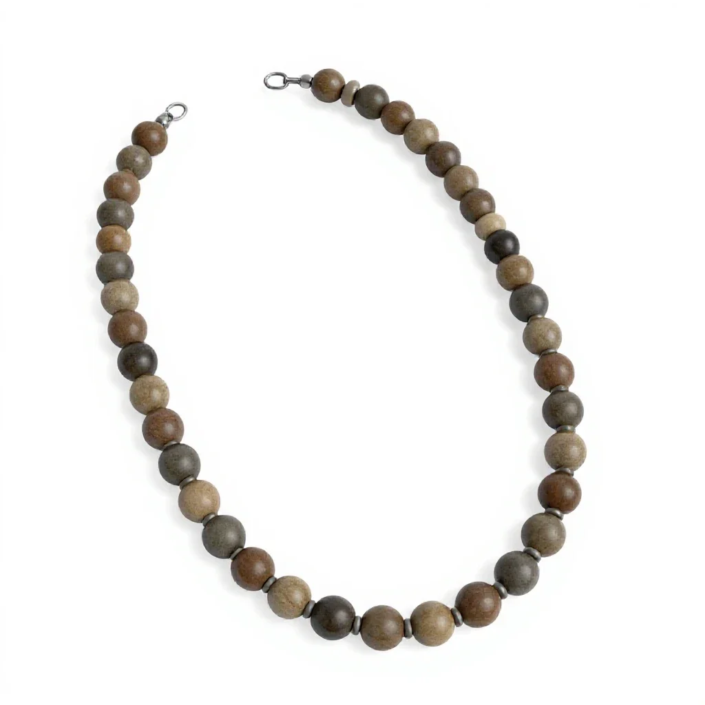 Beaded necklace isolated on a white background
