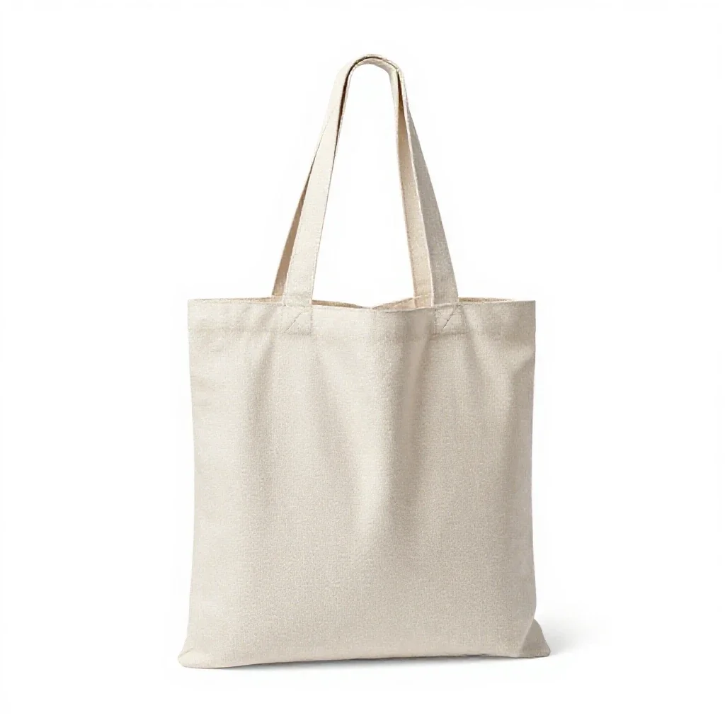 Canvas tote bag isolated on a white background