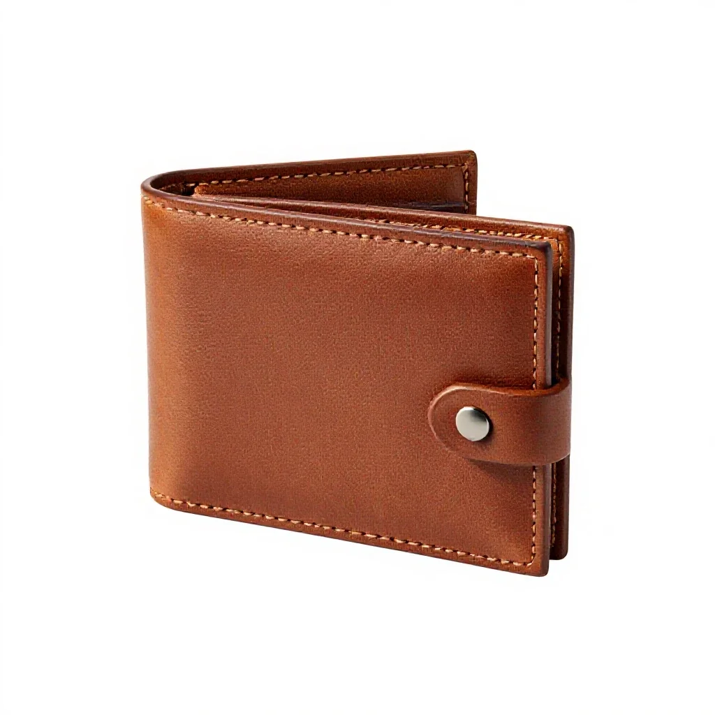 Leather wallet isolated on a white background