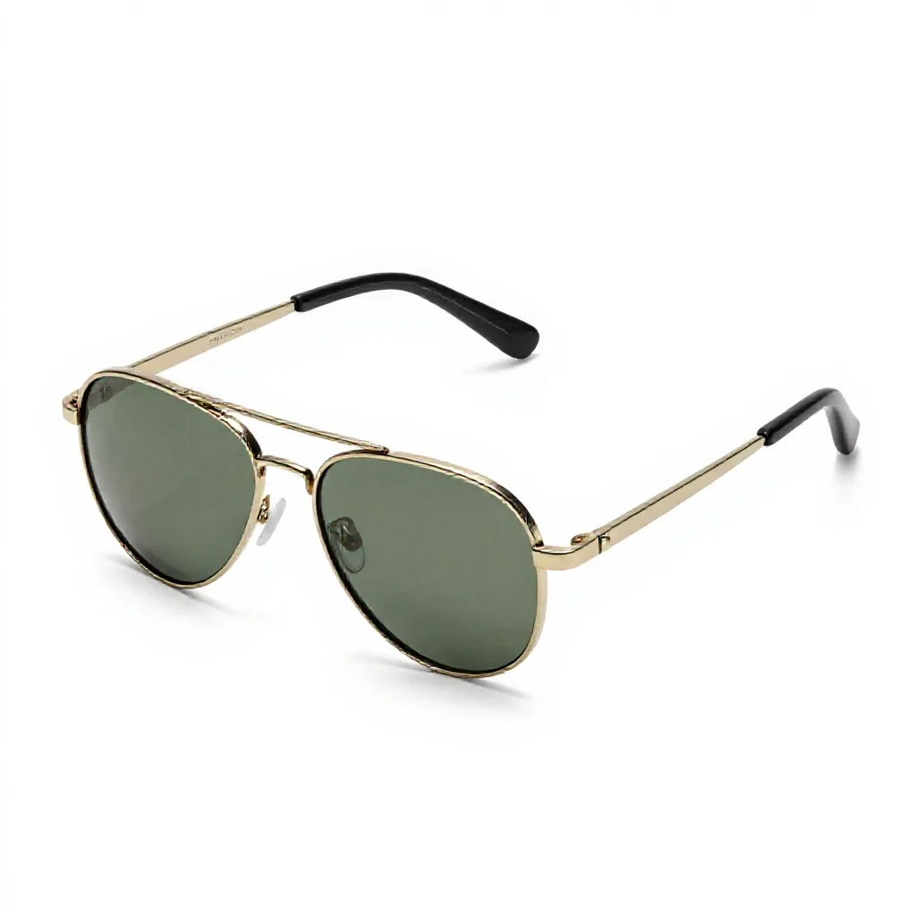 Pair of aviator sunglasses isolated on a white background