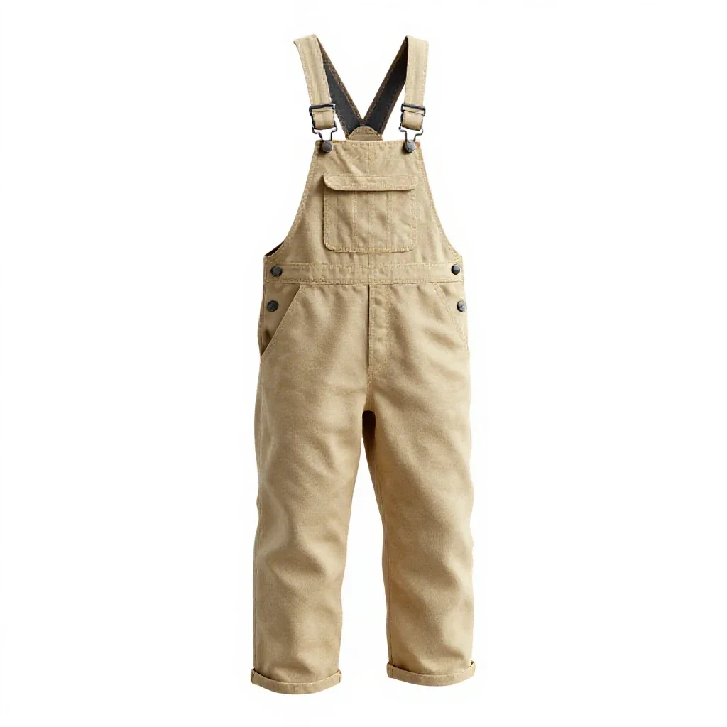 Pair of canvas overalls isolated on a white background