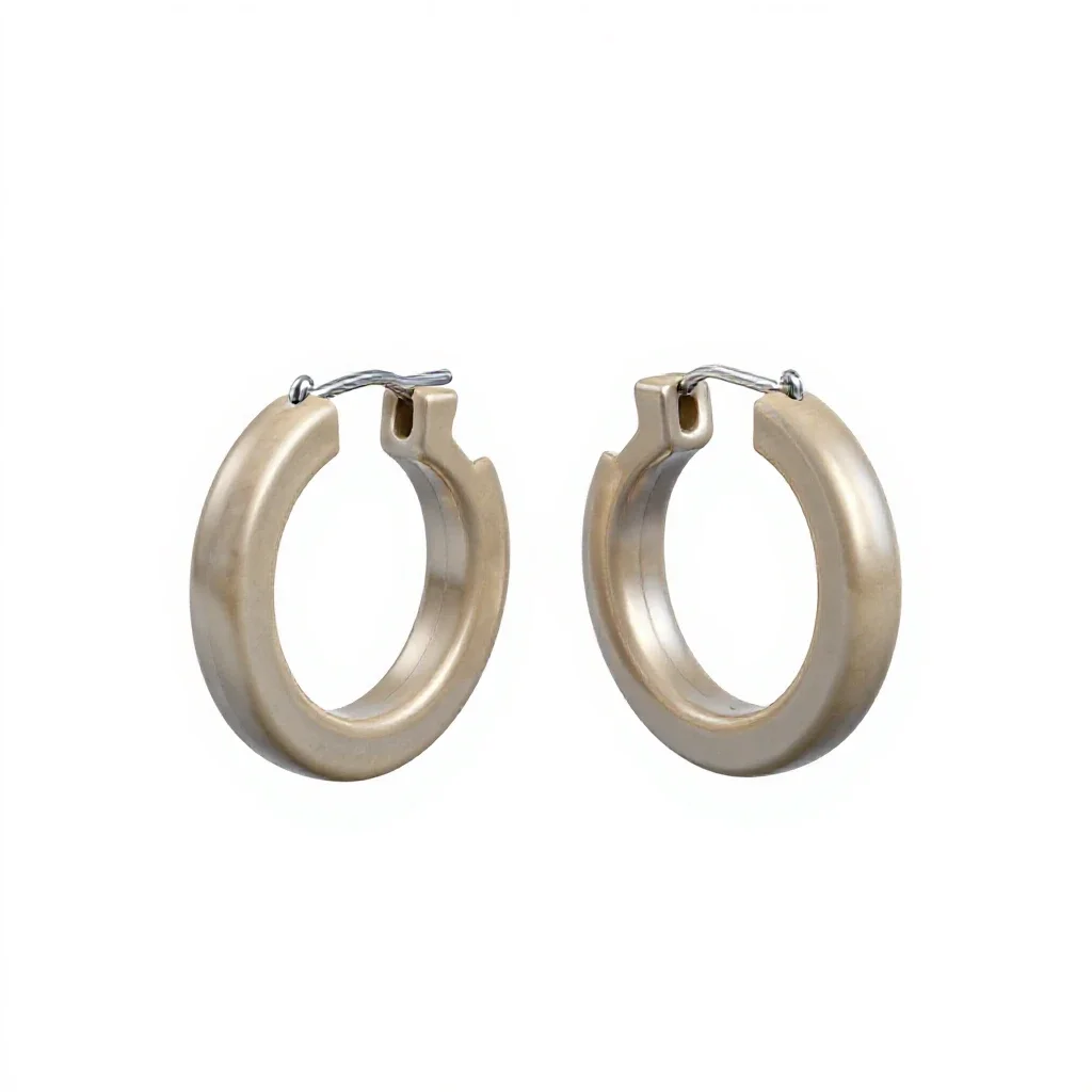 Pair of hoop earrings isolated on a white background