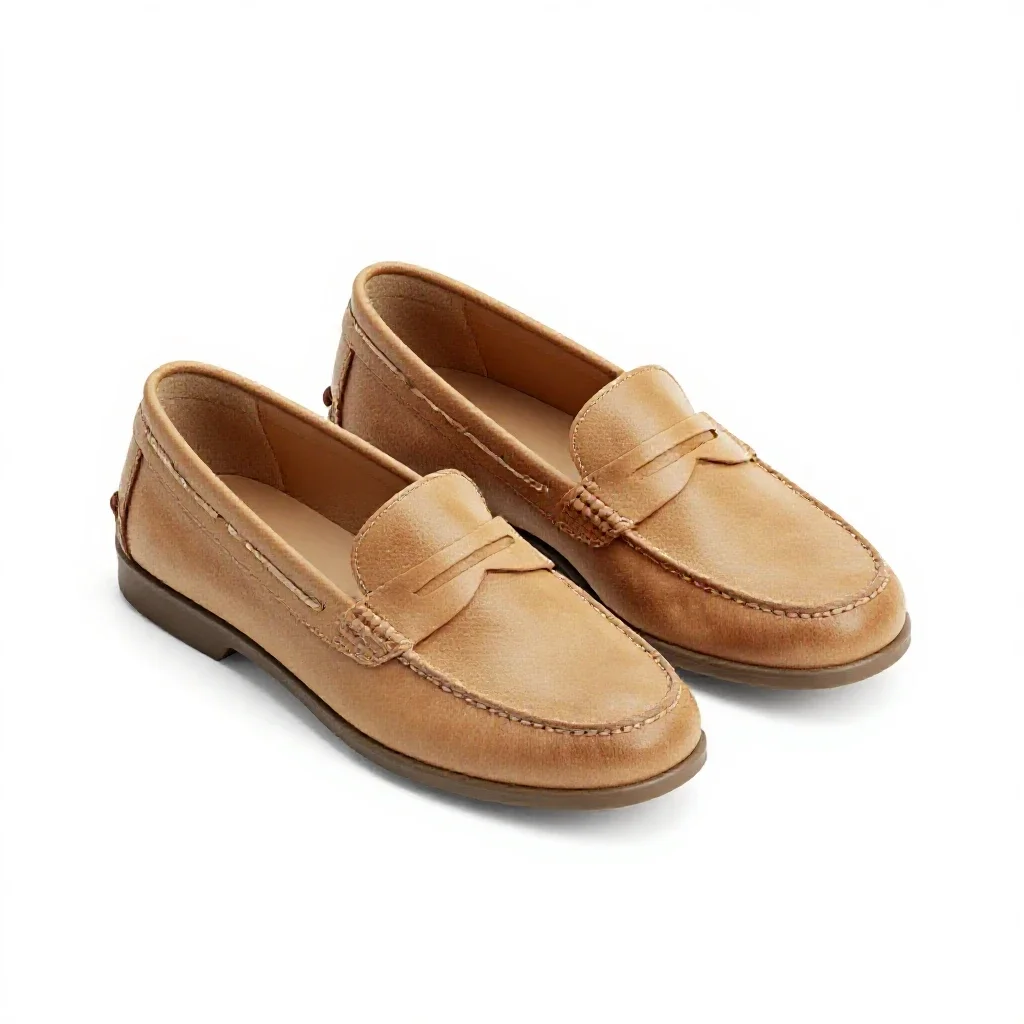 Pair of loafers isolated on a white background