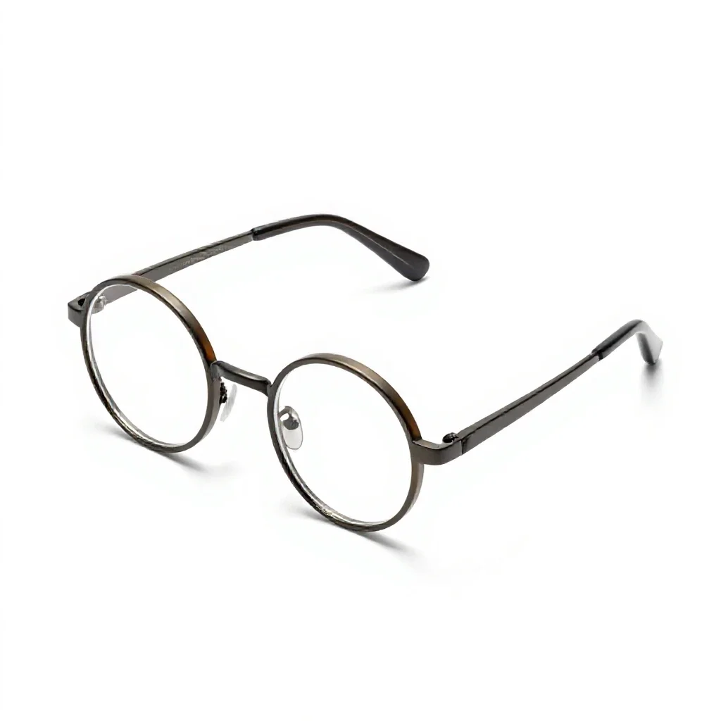 Pair of round spectacles isolated on a white background
