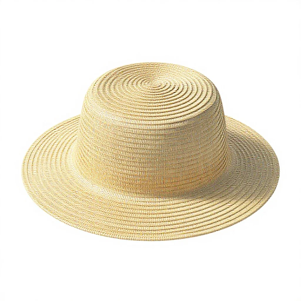 Straw sun hat isolated on a white background