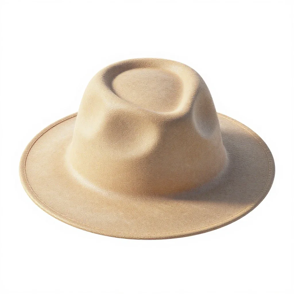 Wide-brim felt hat isolated on a white background