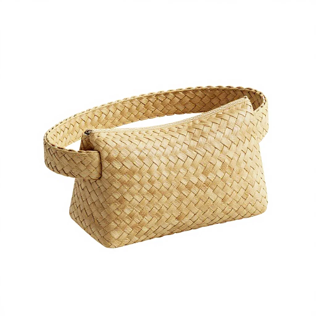 Woven belt bag isolated on a white background