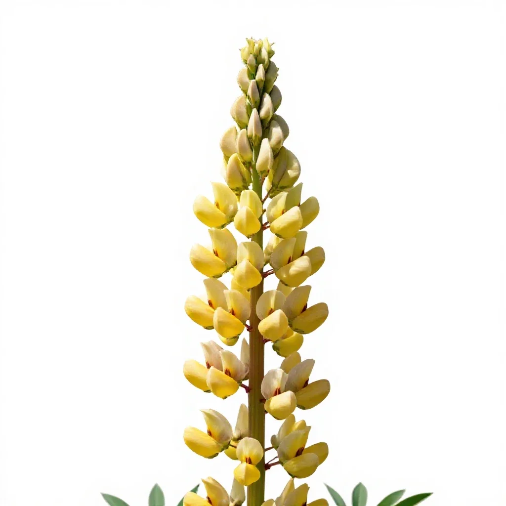Lupin spike isolated on a white background