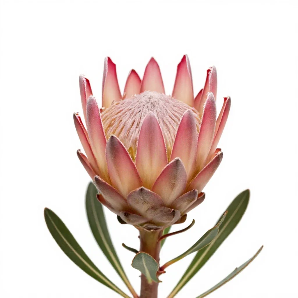 Protea bloom isolated on a white background