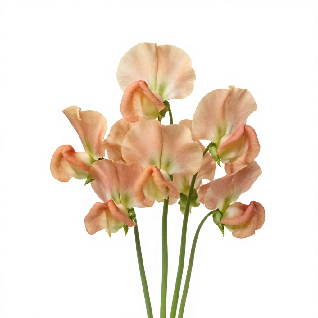 Sweet pea cluster isolated on a white background