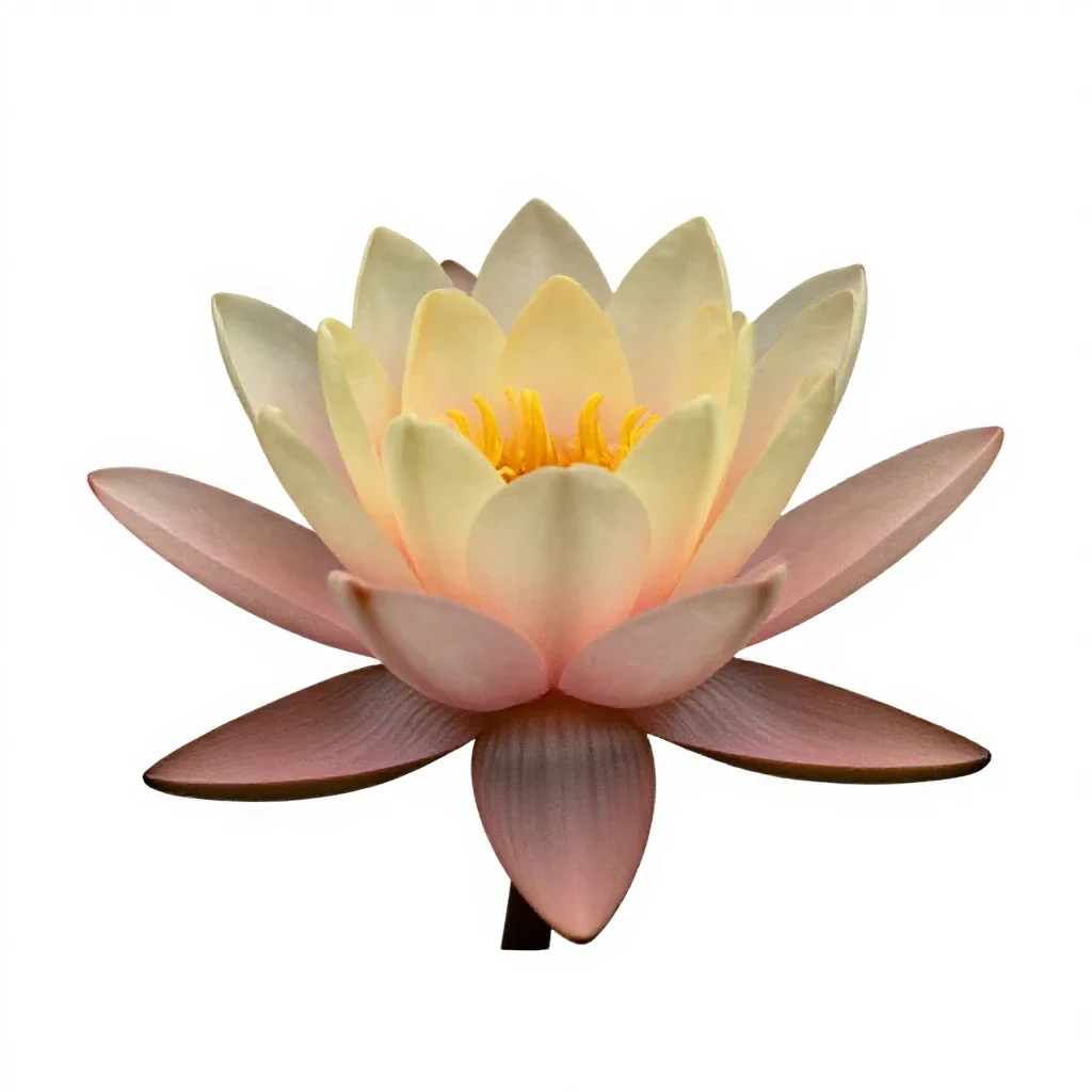 Water lily isolated on a white background