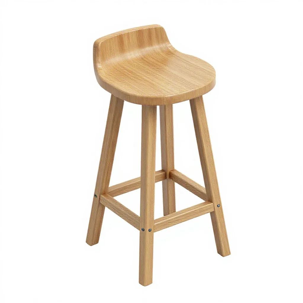 Bar stool with a footrest isolated on a white background