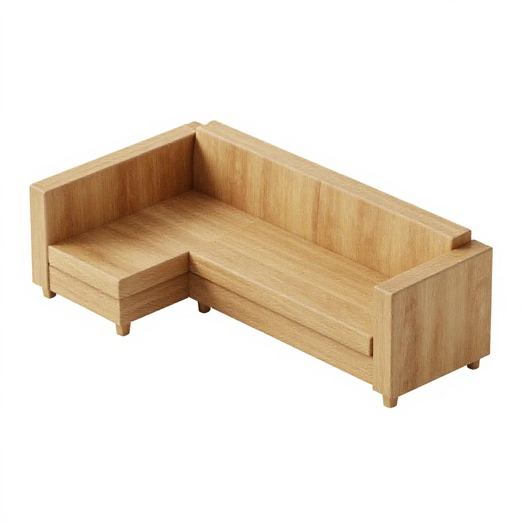 C-shaped sofa table isolated on a white background