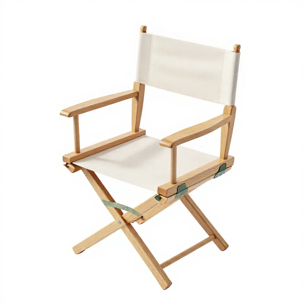 Folding director's chair isolated on a white background