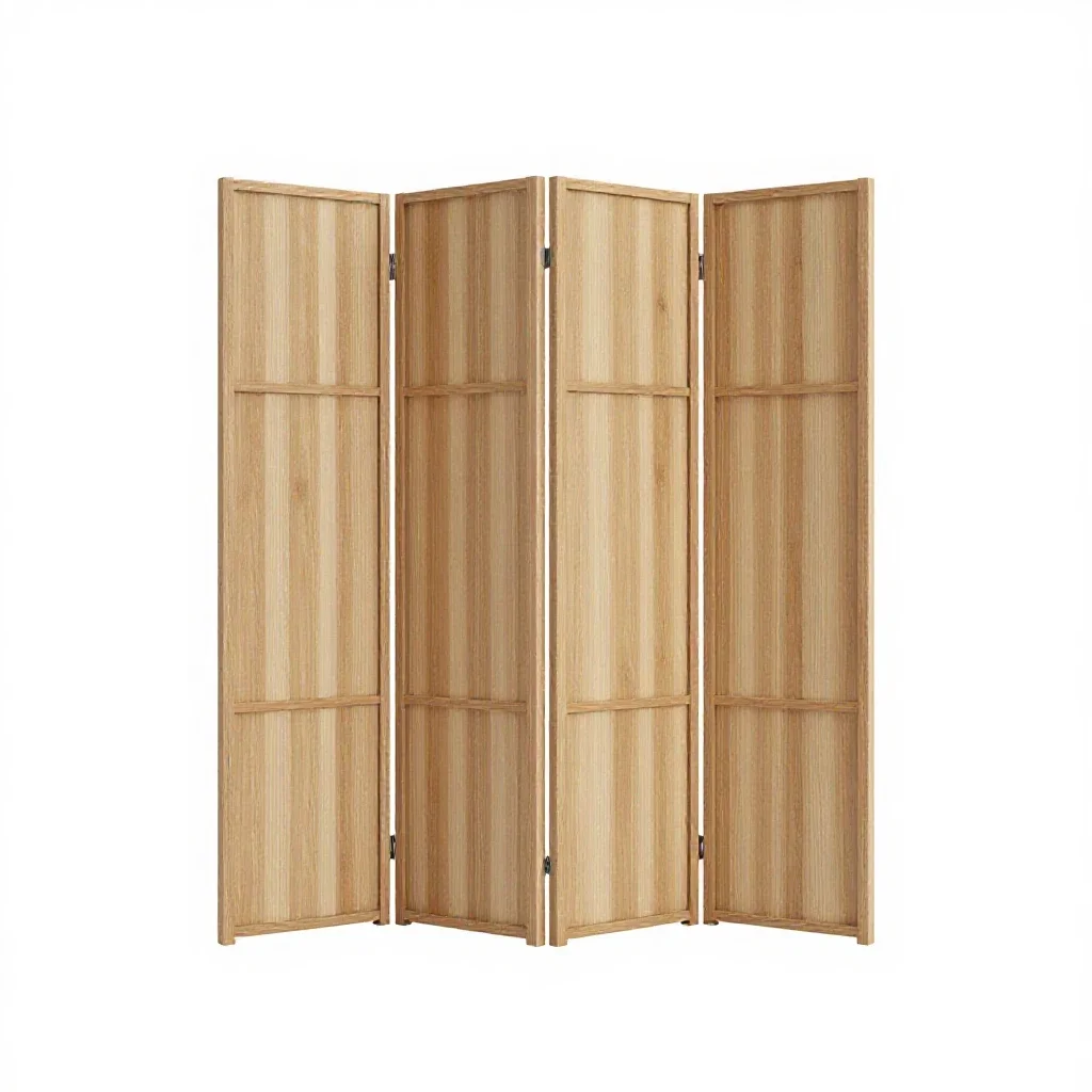 Folding screen room divider isolated on a white background