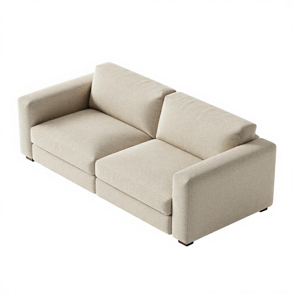 Modular sofa section isolated on a white background