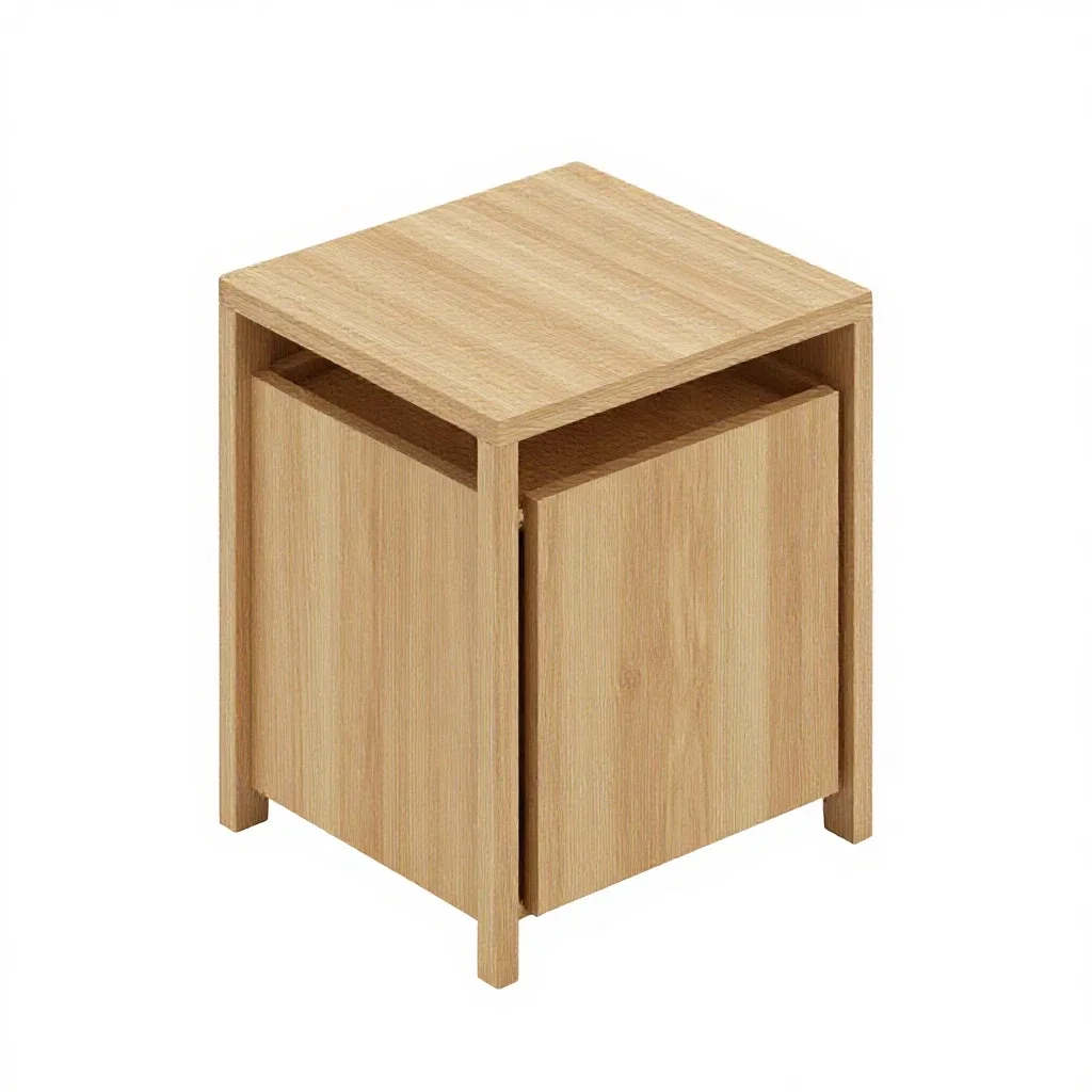 Nesting side table set isolated on a white background