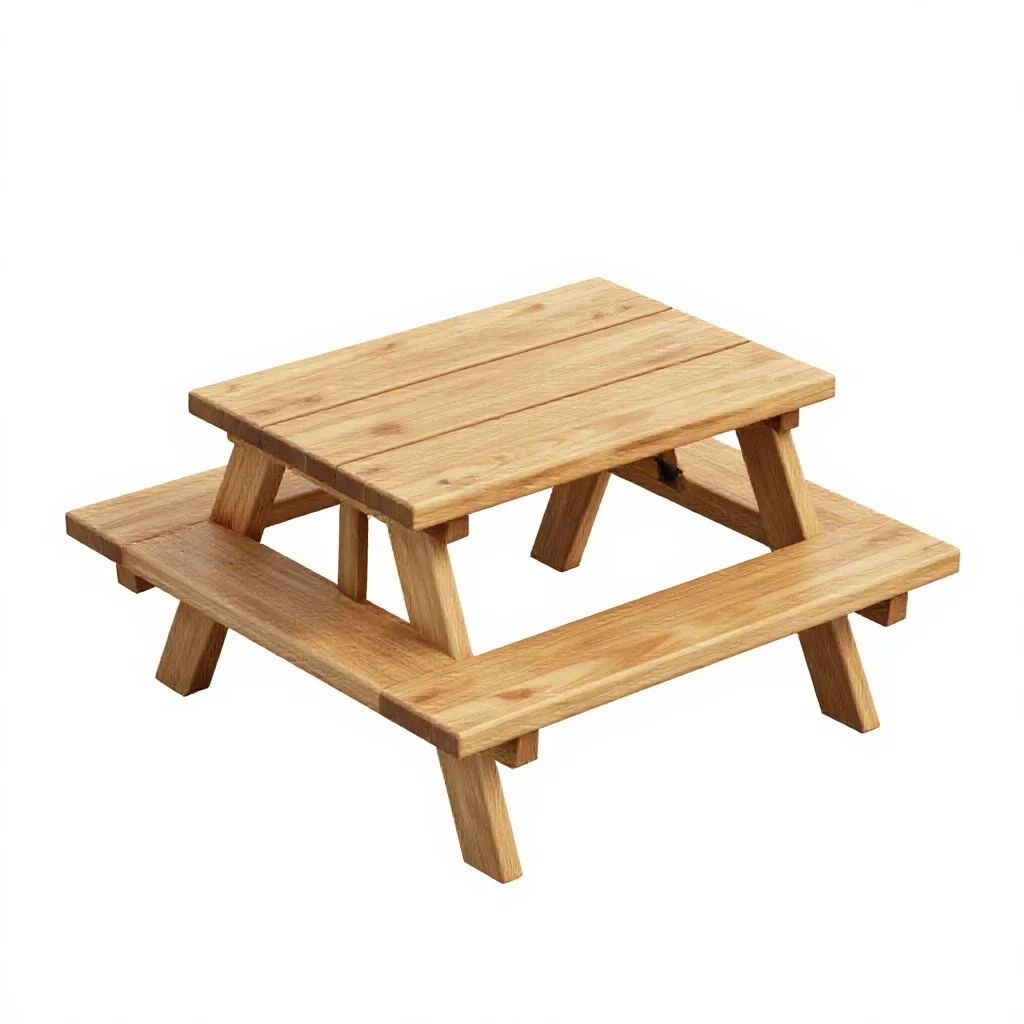 Picnic table isolated on a white background