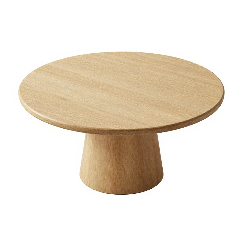 Round pedestal dining table isolated on a white background